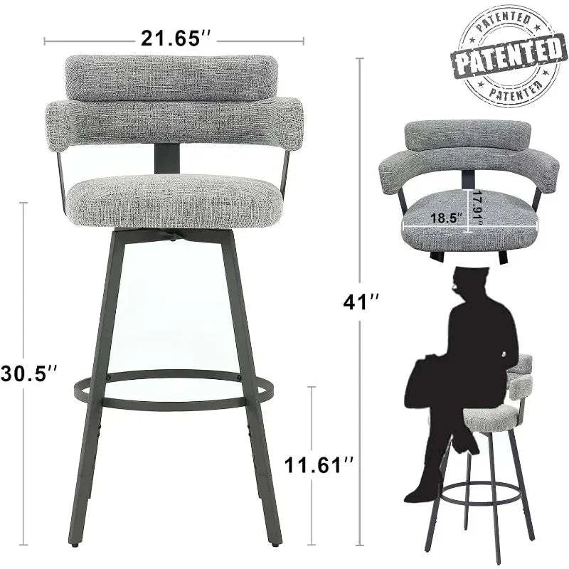 Counter Height Bar Stools with Full Back - Swivel Chairs Set of 2 in GEnhance your bar or kitchen area with these stylish Counter Height Bar Stools. Featuring a full back for added comfort and support, these swivel stools are perfect fShop All I WantShop All I WantFull Back - Swivel Chairs Set