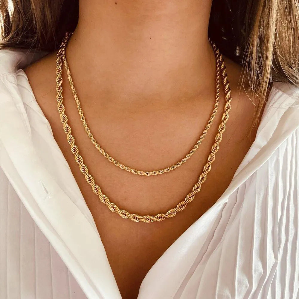 Shop All I Want SHOP ALL I WANT Gold Twisted Chain Necklace for Women ✨📿