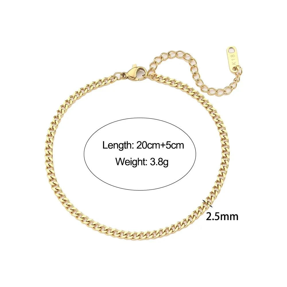 Shop All I Want Men Bracelet 3mm SHOP ALL I WANT Minimalist Gold Men Bracelet