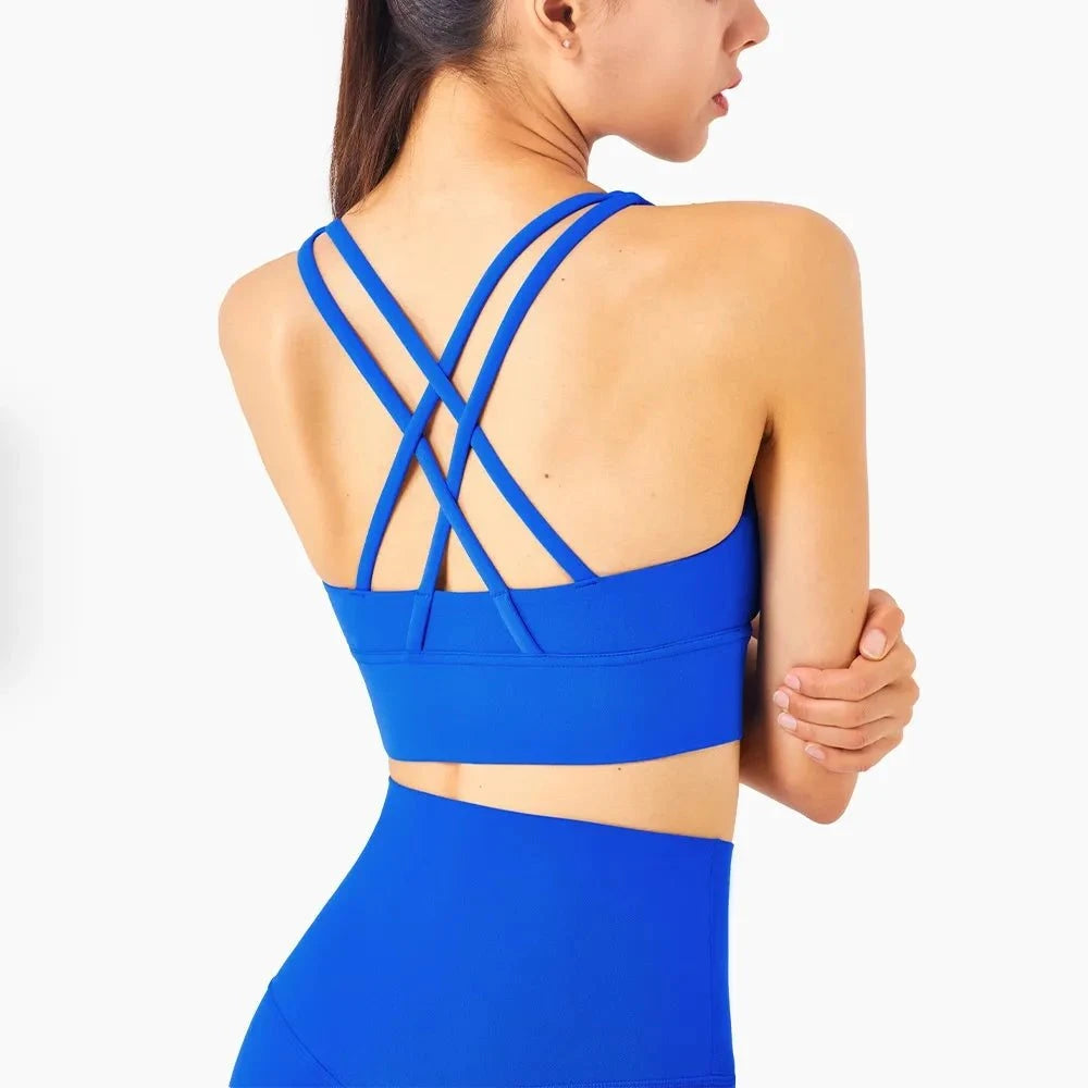 Shop All I Want Electric Blue / S Shop All I Want Triangle Backless Sports Bra