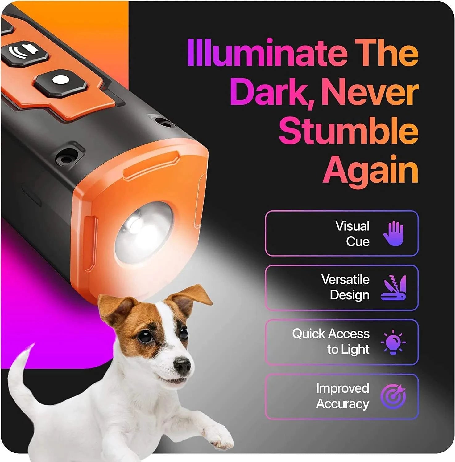 Shop All I Want SHOP ALL I WANT Ultrasonic Dog Repeller: Rechargeable Bark Deterrent! 🐾🔦