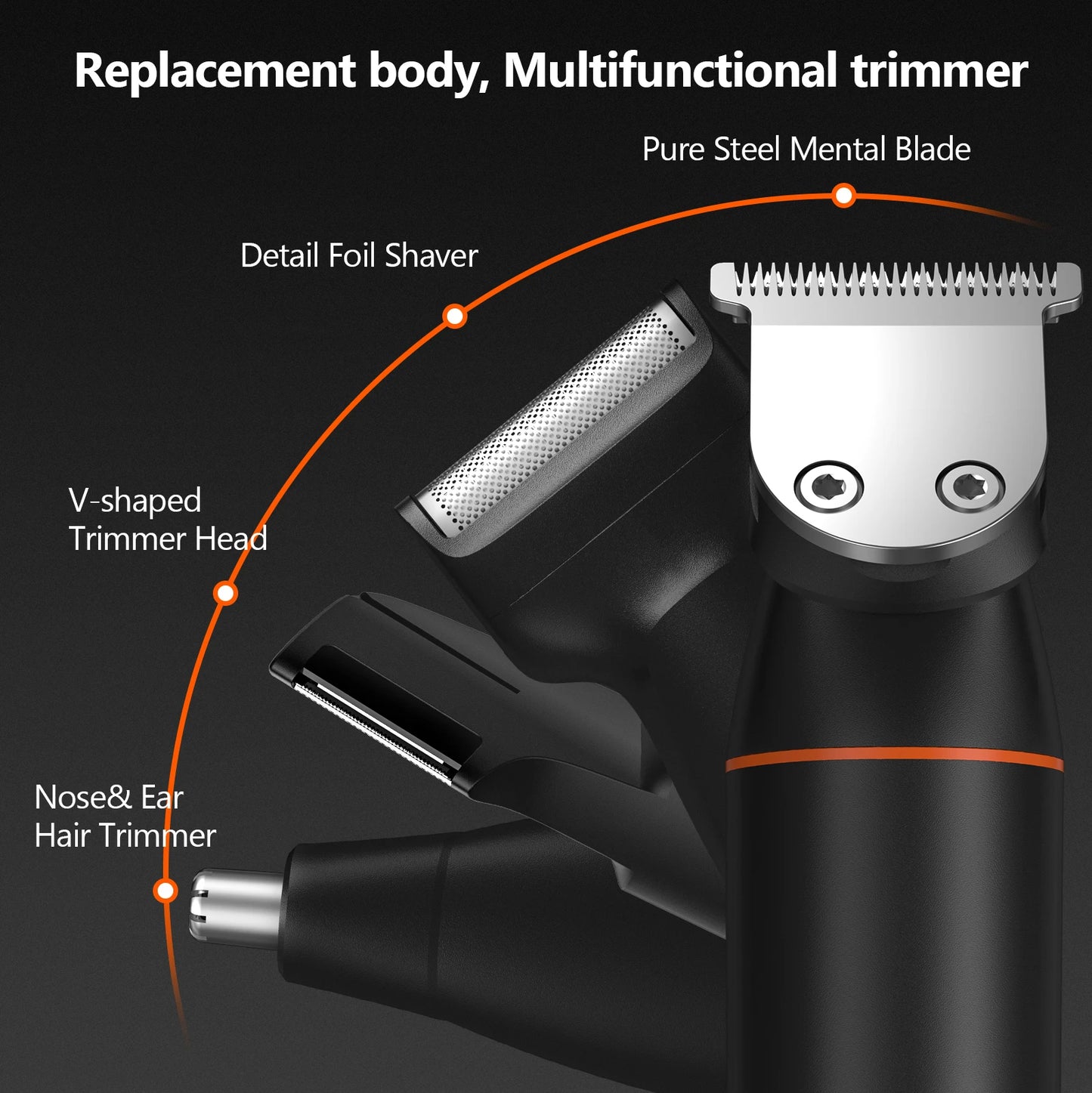 MAXGROOM 4 in 1 Body Hair Trimmer Kit for Men – Waterproof Electric Trimmer for Pubic, Nose, Beard & Body Hair ✂️💧