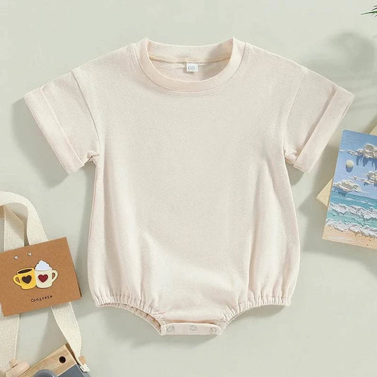 Shop All I Want Beige / 3M Shop All I Want 🎈 Breezy & Adorable: Unisex Summer Romper for Babies!