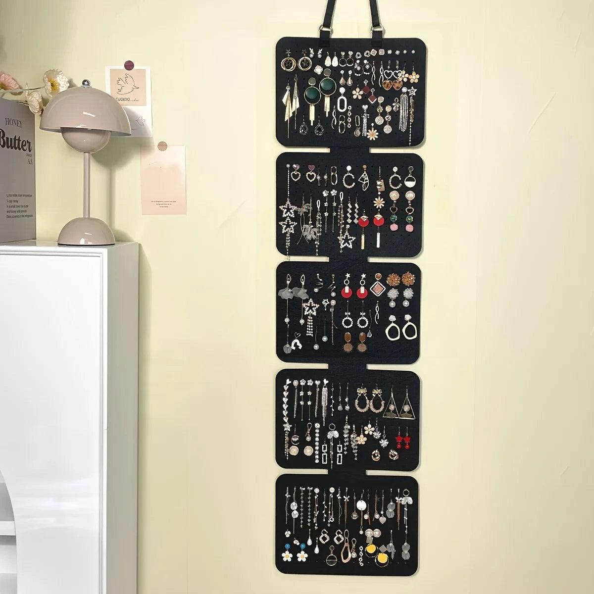 Shop All I Want Shop All I Want 💎 Foldable Felt Jewelry Organizer – 5-Tier Hanging Storage for Necklaces & Bracelets 🎒