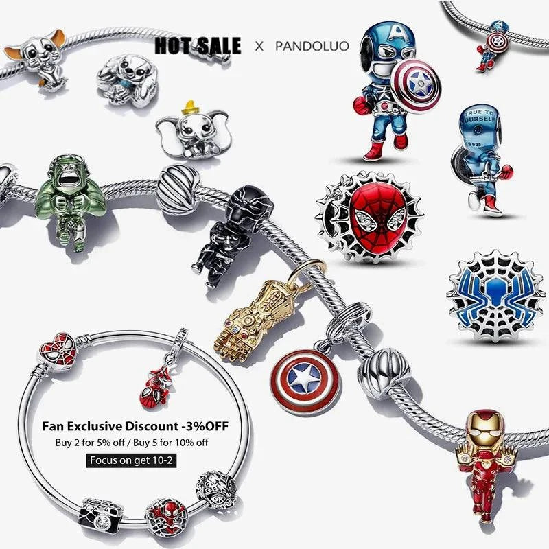 Shop All I Want Shop All I Want 🦸‍♀️ 925 Silver Bead for Pandora, Marvel Jewelry Gift 🎁