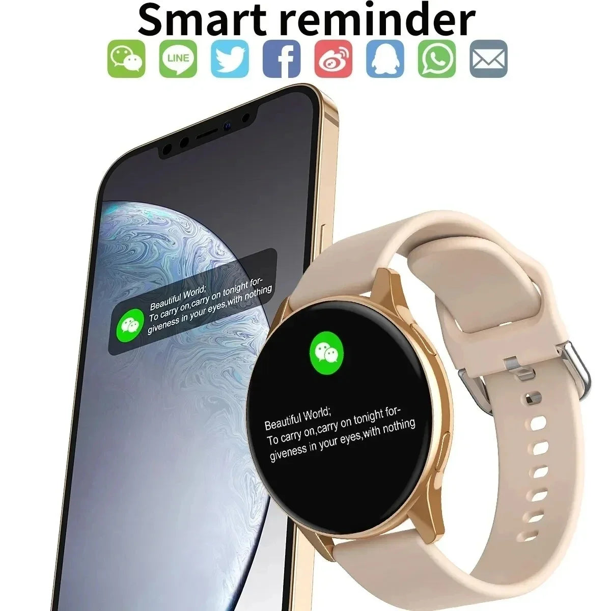 Round Smart Watch for Men and Women – Bluetooth Call Fitness Tracker with Custom Watch Face for Android and iOS Compatibility 📱⌚