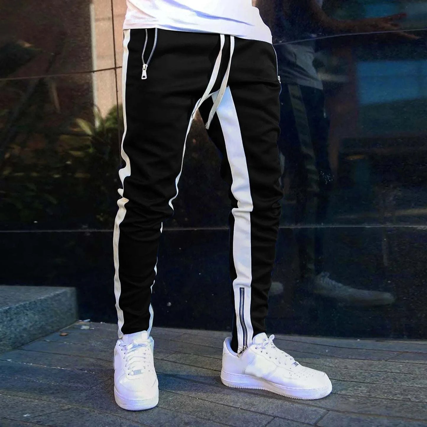 Shop All I Want Black / M / CN SHOP ALL I WANT Men's Casual Streetwear Pants: Fashionable Comfort! 👖🌟