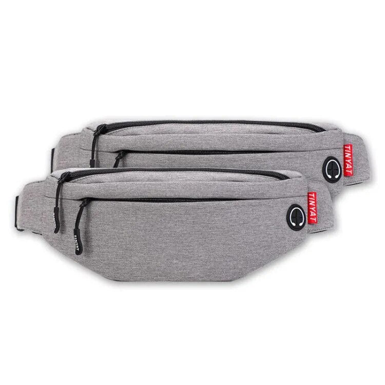 Shop All I Want T2003 GREY X2 / China SHOP ALL I WANT Canvas Waist Bag with Multiple Pockets