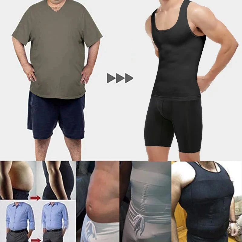 Shop All I Want Shop All I Want 💪 Men’s Compression Shirt – Slimming Body Shaper Vest, Tummy Control Workout Tank Top, Abs Corset Undershirt 🌟