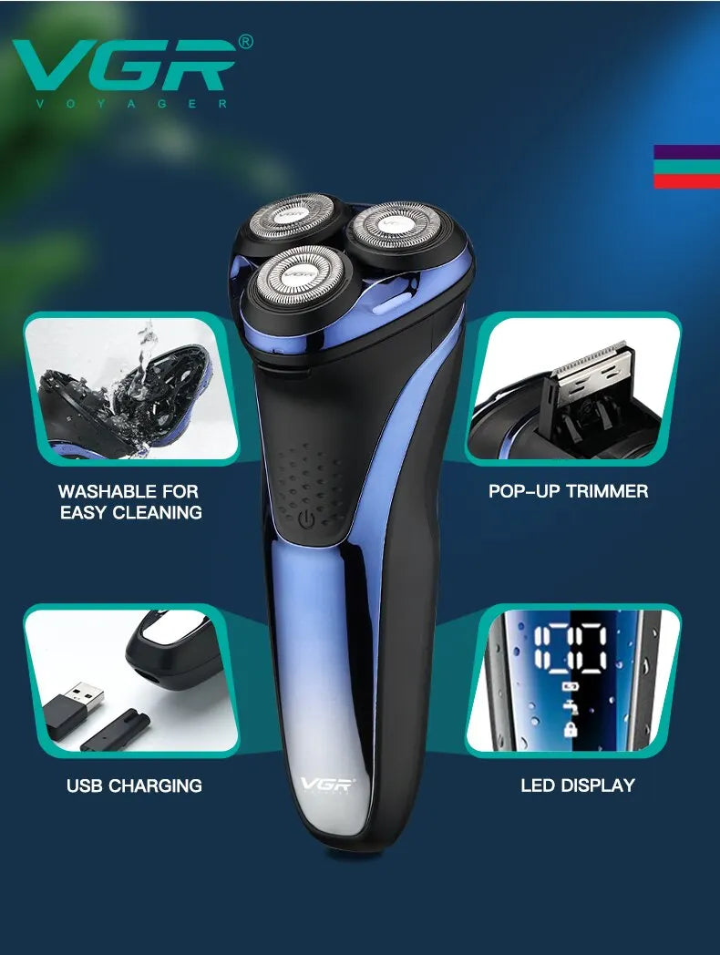 VGR Electric Shaver: Professional Waterproof Beard Trimmer! ⚡✂️