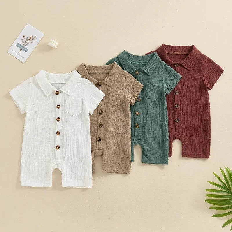 Shop All I Want Shop All I Want 👶 Baby Boy Summer Romper – Cool, Comfy, & Easy Dressing ☀️