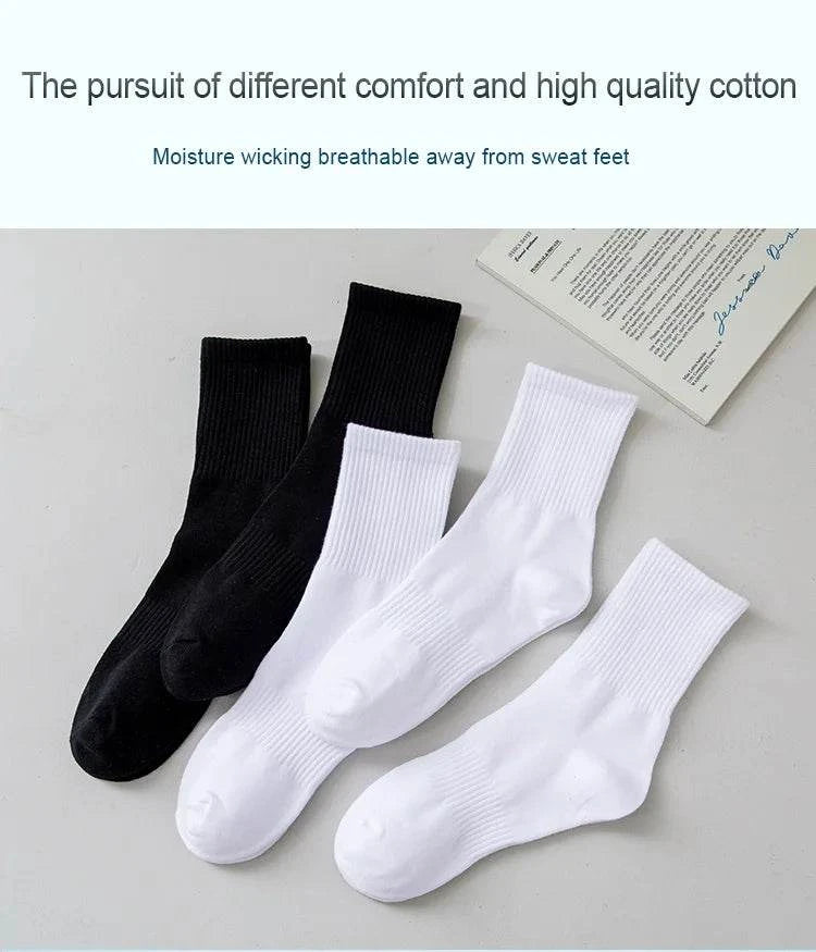 Shop All I Want SHOP ALL I WANT 🧦 5 Pairs Men’s Cotton Socks – Soft, Breathable, New Style for All Seasons, Plus Size 🌞❄️