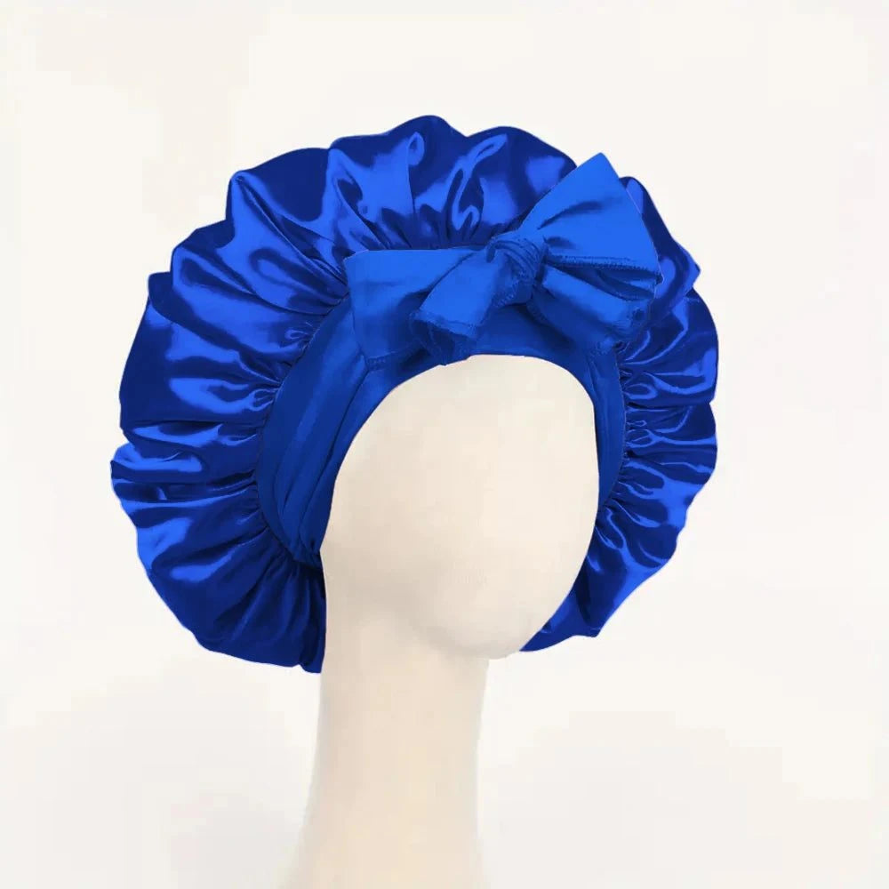 Shop All I Want Royal Blue Shop All I Want 🌙 Satin Silk Bonnet – Adjustable Tie Band for Sleeping, Hair Care, Suitable for Women & Men 🌟