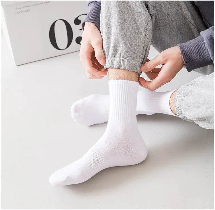 Shop All I Want SHOP ALL I WANT 🧦 5 Pairs Men’s Cotton Socks – Soft, Breathable, New Style for All Seasons, Plus Size 🌞❄️