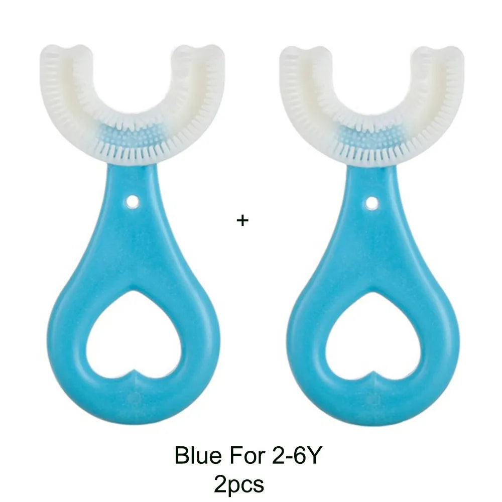 Shop All I Want Blue S 2pcs SHOP ALL I WANT 360 Degree U-shaped Child Toothbrush