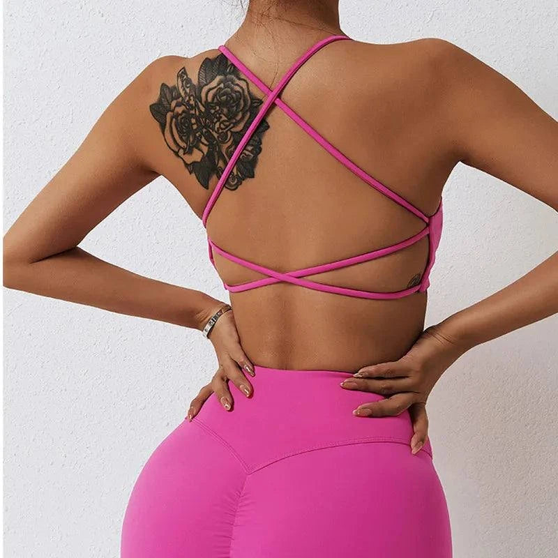 Shop All I Want SHOP ALL I WANT Cross Strap Sports Bra 🏋️‍♀️💖 #FitnessFashion