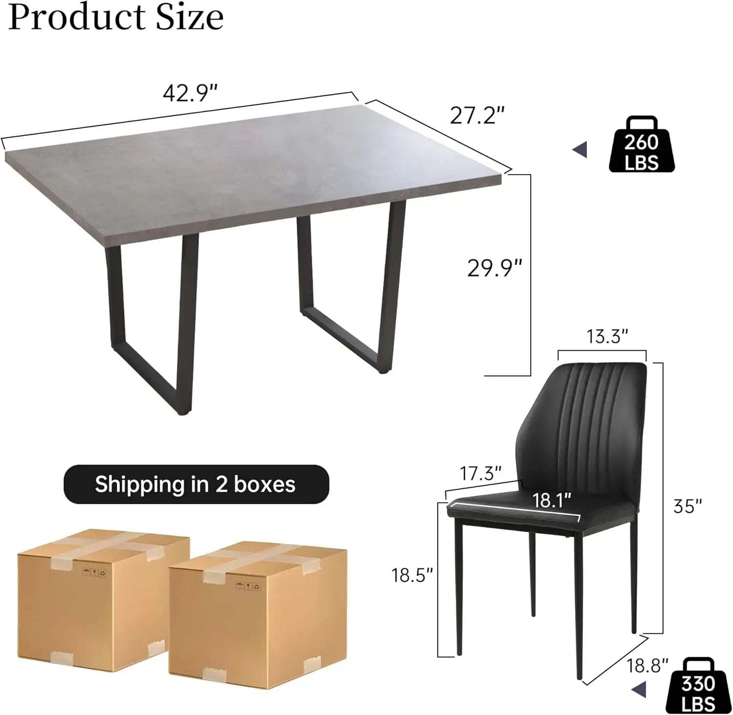 5-Piece Dining Table Set 🍽️ | 42.9” Modern Kitchen Table with LeatherElevate your dining space with the 5-Piece Dining Table Set 🍽️, featuring a sleek 42.9” modern kitchen table paired with comfortable leather chairs. Designed for moShop All I WantShop All I Want42