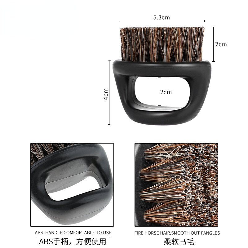 Men’s Beard Ring Brush | Portable Horse Bristle Shaving Brush 🧔