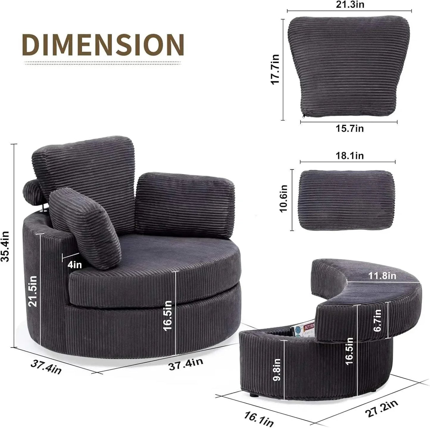 Cozy Round Reading Swivel Accent Chair – With Ottoman & Pillow 🛋️Elevate your living space with the Cozy Round Reading Swivel Accent Chair – With Ottoman &amp; Pillow 🛋️ Designed for both comfort and style, this chair features a Shop All I WantShop All I WantCorduroy Swivel Accent Chair –