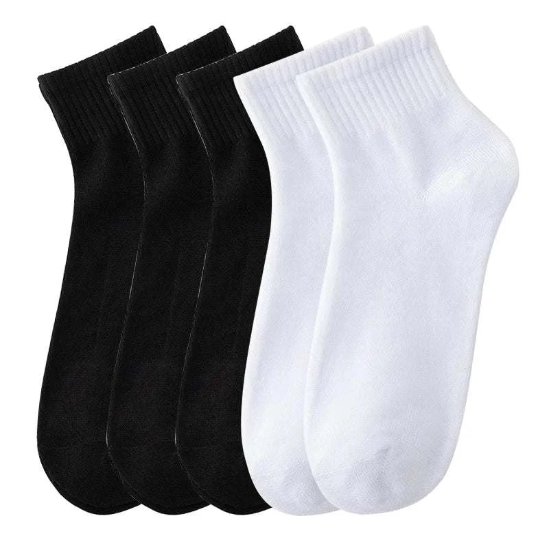 Shop All I Want style 8 / EU 38-43 SHOP ALL I WANT 🧦 5 Pairs Men's Solid Color Socks – Black & White, Business Casual & Breathable Cotton 🌟