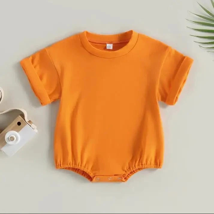 Shop All I Want Orange / 12M Shop All I Want 🎈 Breezy & Adorable: Unisex Summer Romper for Babies!