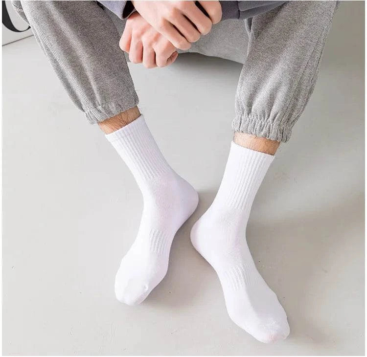 Shop All I Want SHOP ALL I WANT 🧦 5 Pairs Men’s Cotton Socks – Soft, Breathable, New Style for All Seasons, Plus Size 🌞❄️