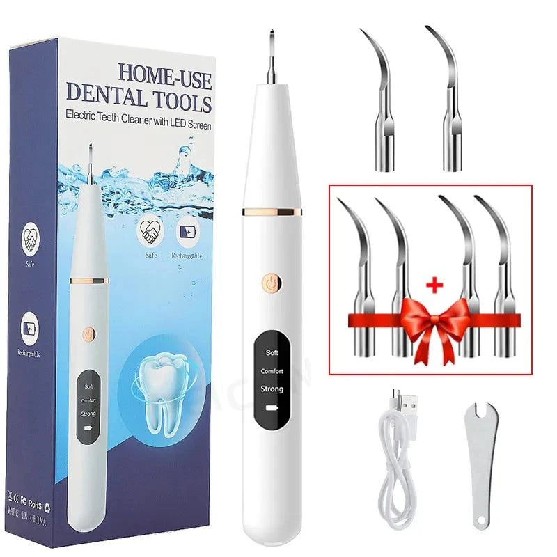 Shop All I Want White add 4 tips SHOP ALL I WANT Ultrasonic Dental Calculus Remover