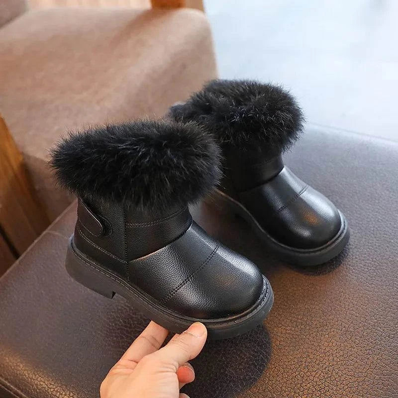 Shop All I Want Shop All I Want 👢 2025 Britain Style Kids Boots – Cozy, Plush, Solid Color Winter Shoes for Girls & Boys ❄️