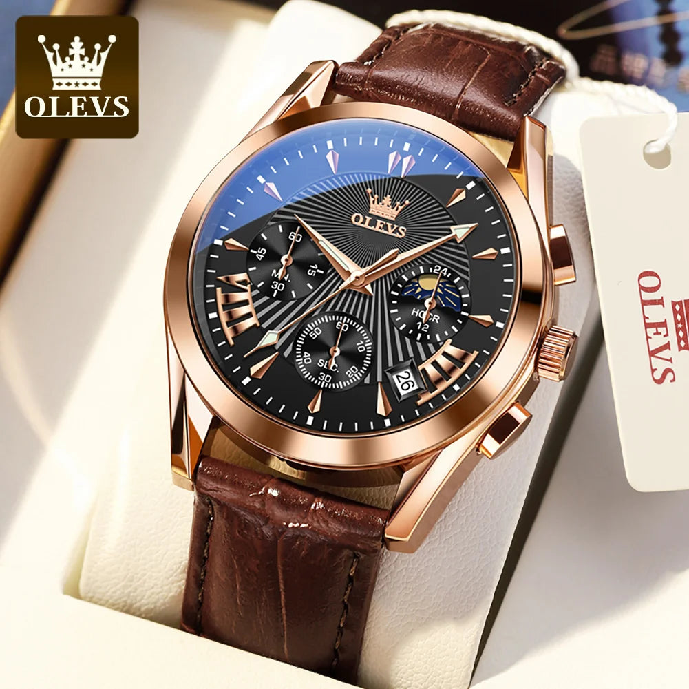 Luxury Brand Men's Watch – High-Quality Waterproof Quartz Watch with Fashion Leather Strap ⌚✨