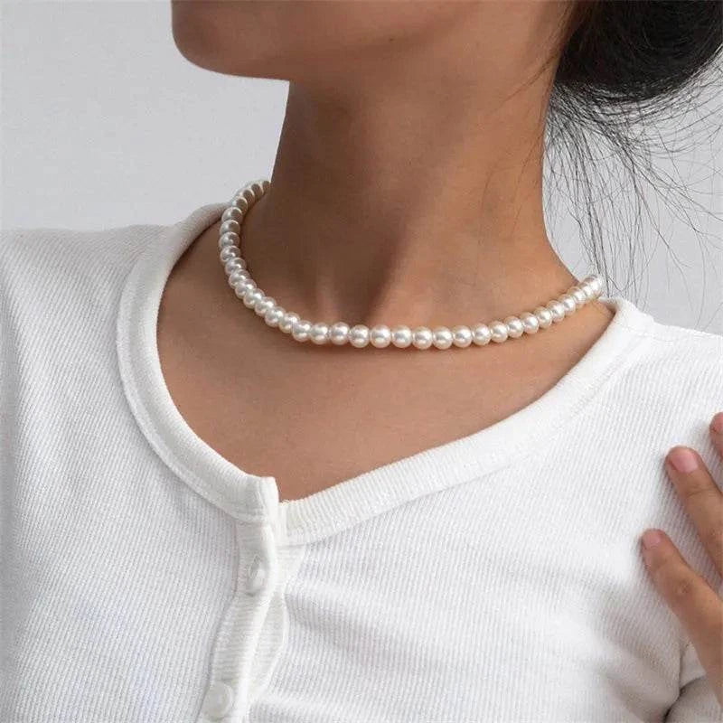 Shop All I Want SHOP ALL I WANT Elegant Pearl Chokers Necklace