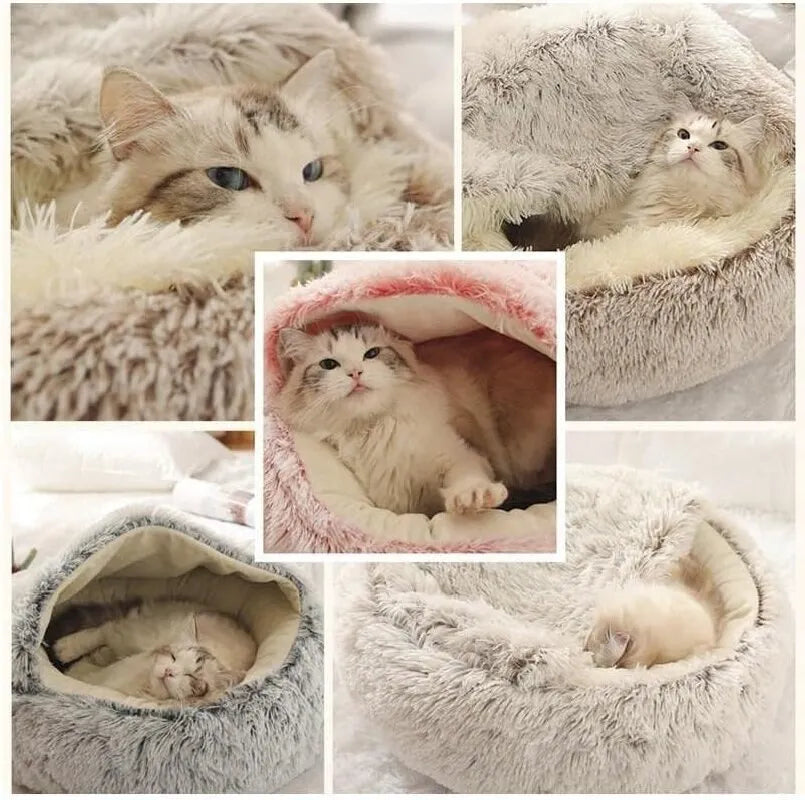 Soft Plush Round Cat or Dog Bed - Shop All I Want