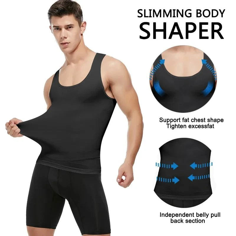 Shop All I Want Shop All I Want 💪 Men’s Compression Shirt – Slimming Body Shaper Vest, Tummy Control Workout Tank Top, Abs Corset Undershirt 🌟