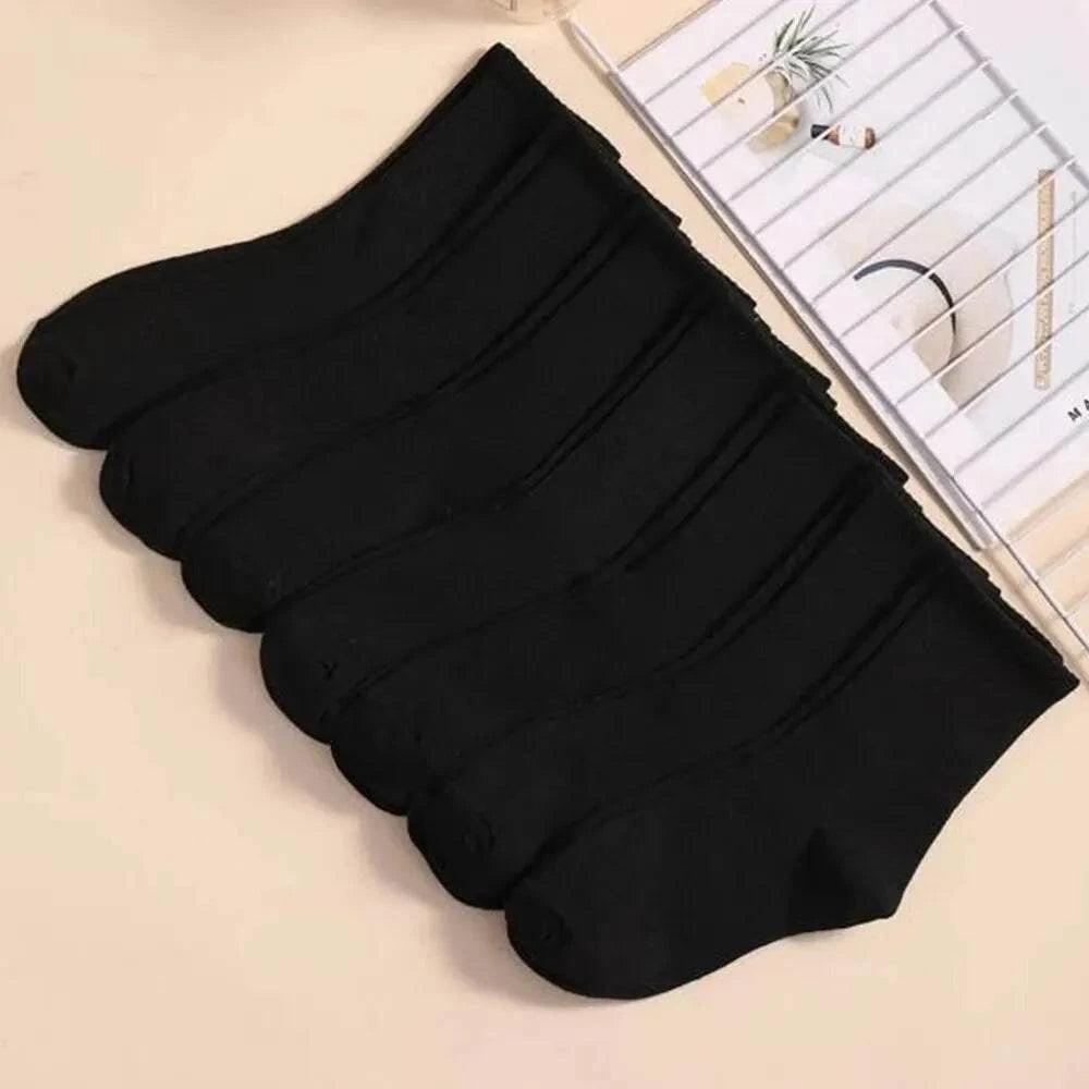 Shop All I Want Single code / WZ-106-3 SHOP ALL I WANT 🧦 7 Pairs Mid-Length Socks – Classic Black & White, Fashionable & Breathable for Women’s Casual & Sports 🌟