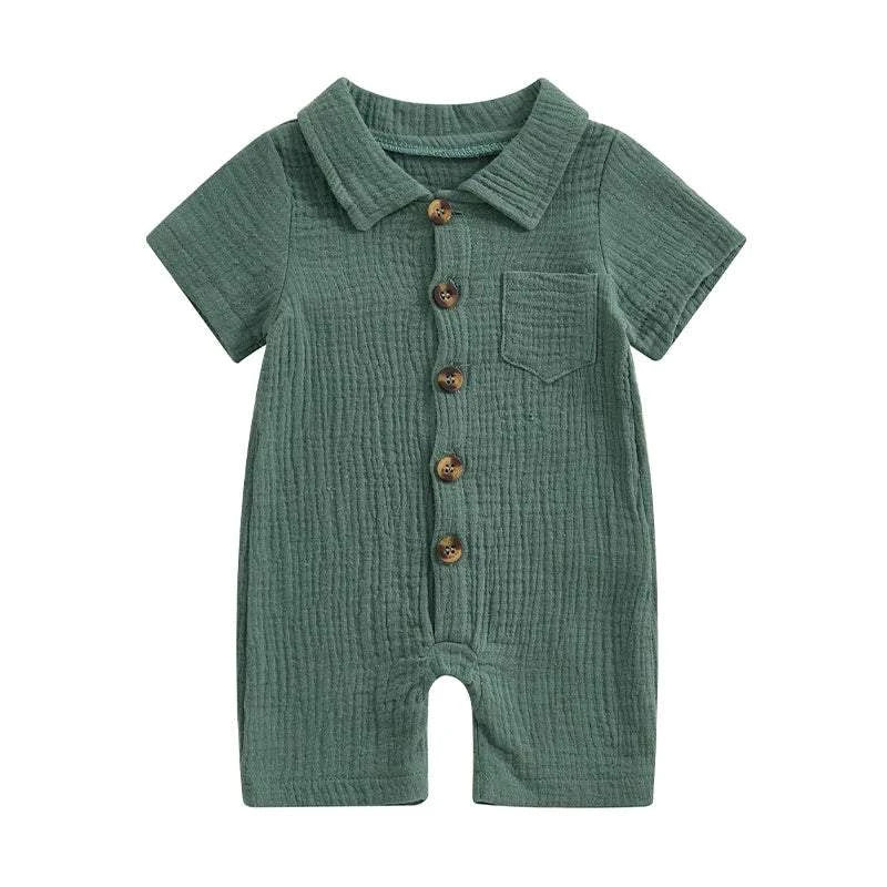 Shop All I Want green / 68 Shop All I Want 👶 Baby Boy Summer Romper – Cool, Comfy, & Easy Dressing ☀️