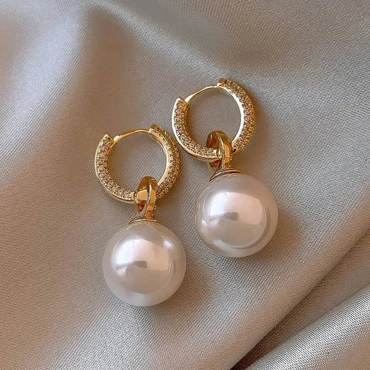 Shop All I Want White Pearl SHOP ALL I WANT Pearl & Zircon Earrings 🌟💎👂