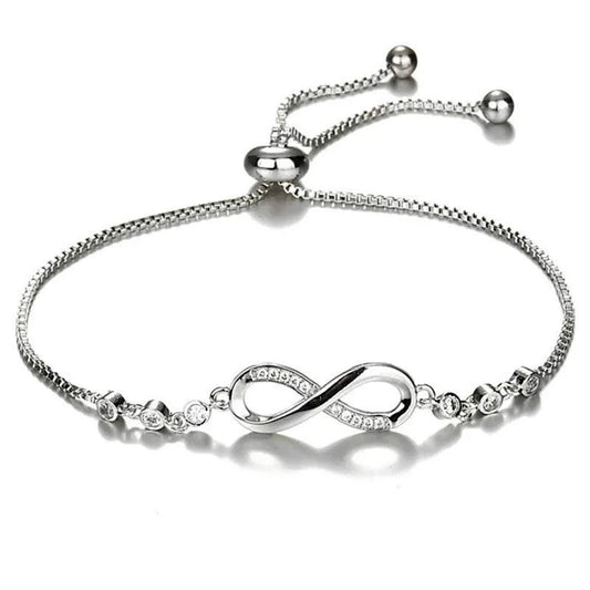 Shop All I Want Shop All I Want 💎 Fashion Crystal Infinity Bracelet – Adjustable CZ Charm, Endless Love, Summer Tennis Bracelet, Perfect Birthday Gift 🎁