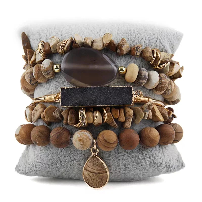 Shop All I Want brown / 18cm SHOP ALL I WANT Beaded Bracelet Set 🌟📿