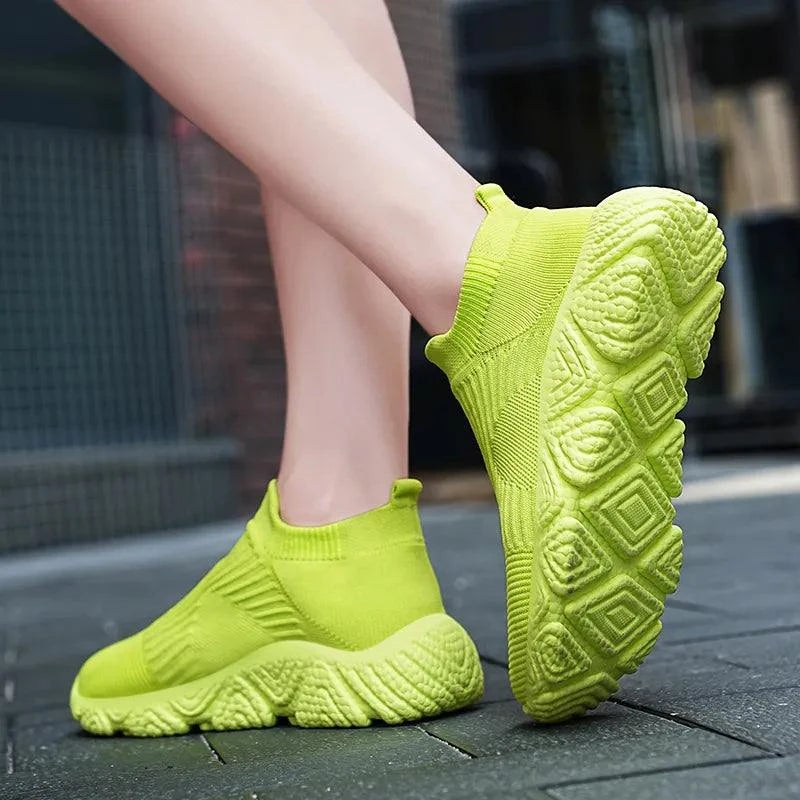 Neon green sock sneakers discount