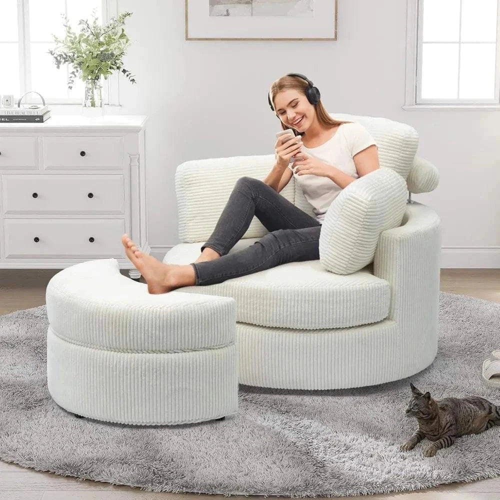 Cozy Round Reading Swivel Accent Chair – With Ottoman & Pillow 🛋️Elevate your living space with the Cozy Round Reading Swivel Accent Chair – With Ottoman &amp; Pillow 🛋️ Designed for both comfort and style, this chair features a Shop All I WantShop All I WantCorduroy Swivel Accent Chair –