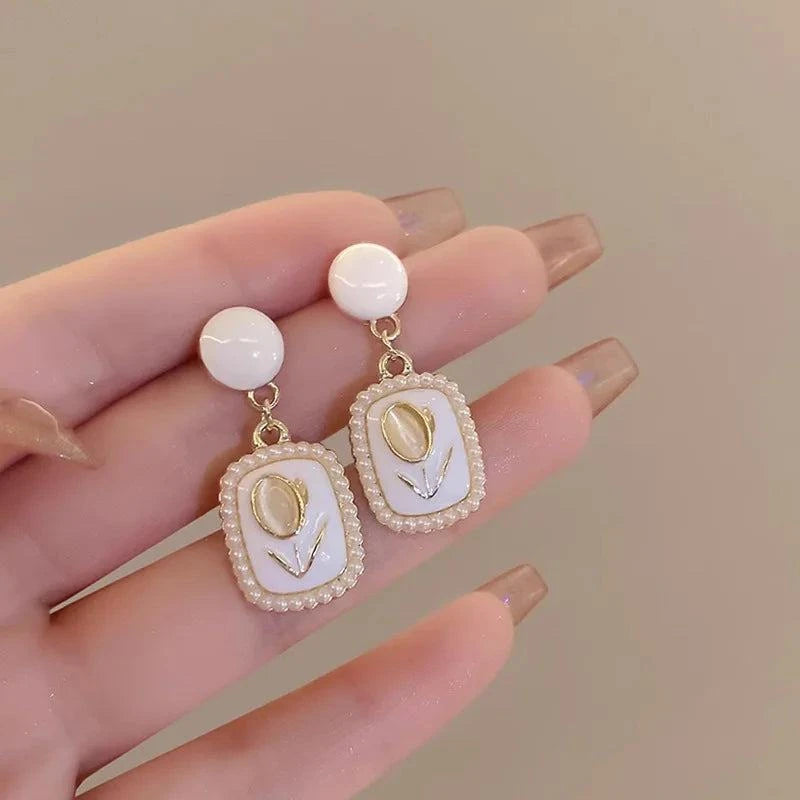 Shop All I Want Color 5 SHOP ALL I WANT Orange-White Glaze Earrings 🔶💎 #KoreanFashion