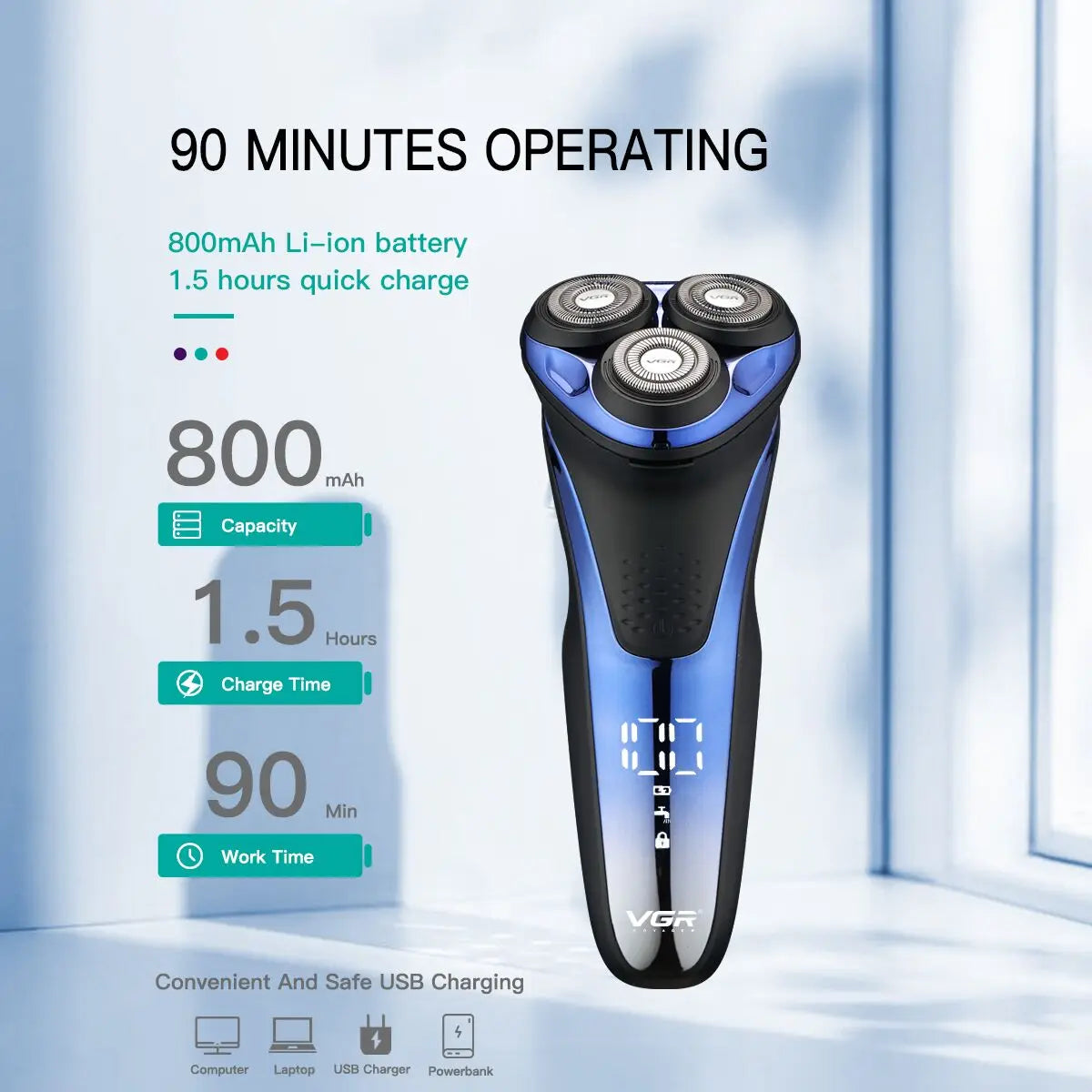 VGR Electric Shaver: Professional Waterproof Beard Trimmer! ⚡✂️