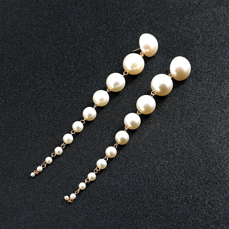 Shop All I Want SHOP ALL I WANT Long Pearl Earrings