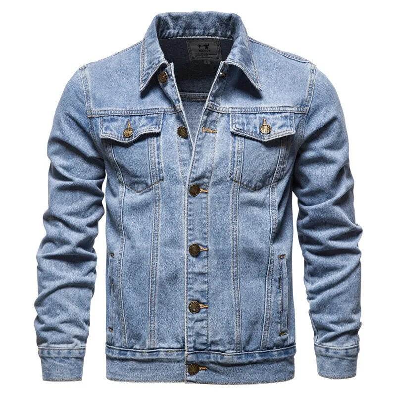 Shop All I Want Blue / M (45-52KG) SHOP ALL I WANT Men's Spring Denim Jacket 👕🍂