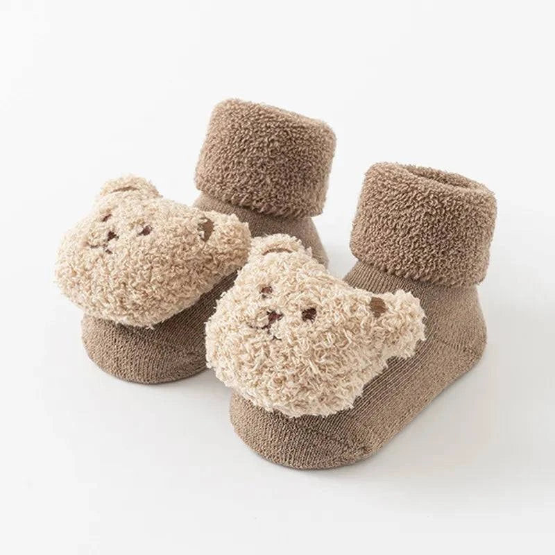 Shop All I Want Khaki / S(0-1Y) SHOP ALL I WANT Cute Baby Bear Socks