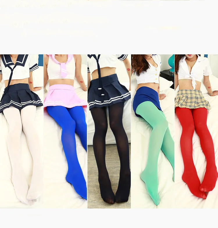 Candy Color Sexy Tights for Women – Plus Size High Elasticity Pantyhose for Beautiful Legs, Non-Transparent Design 🌈✨