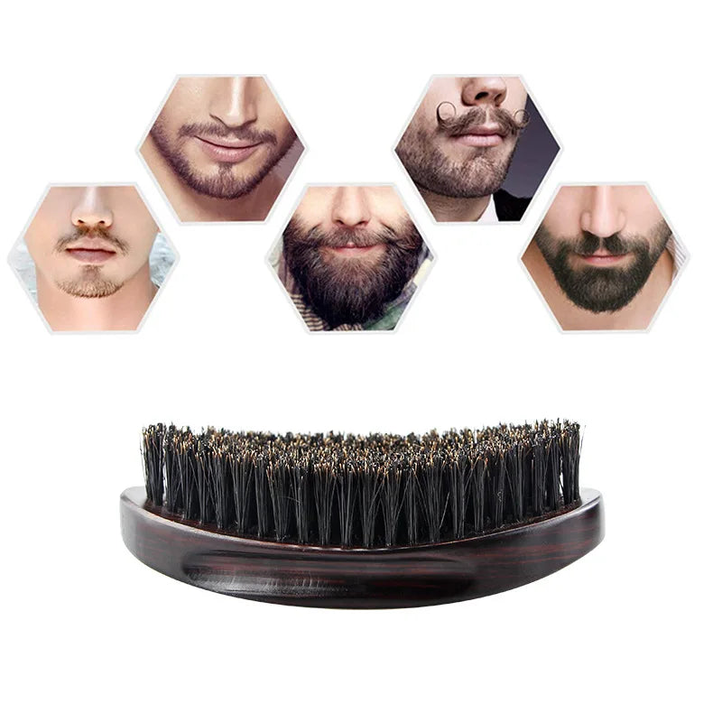 New MAN Hair Brush – Boar Bristle Beard & Shaving Comb for Face Massage and Hair Cleaning 🧔✨