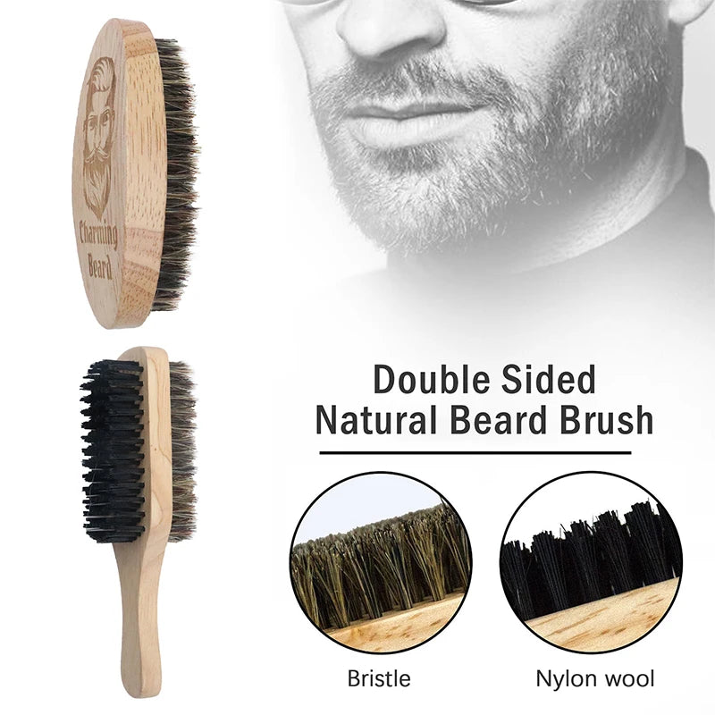 Eco-Friendly Boar Bristle Shaving Brush | Portable Men’s Beard Brush 🌿