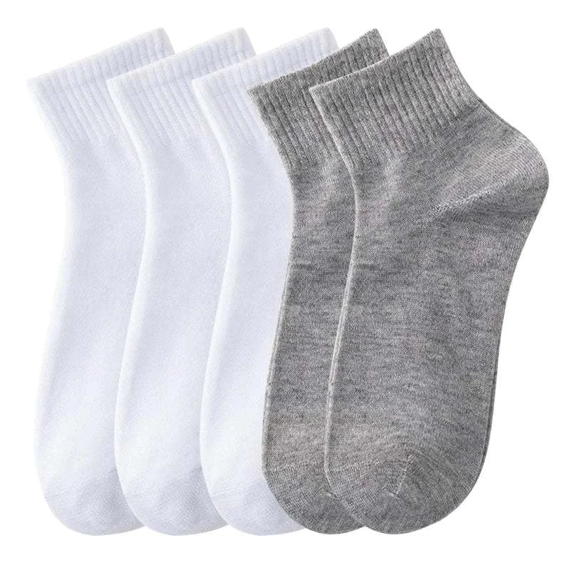 Shop All I Want style 7 / EU 38-43 SHOP ALL I WANT 🧦 5 Pairs Men's Solid Color Socks – Black & White, Business Casual & Breathable Cotton 🌟