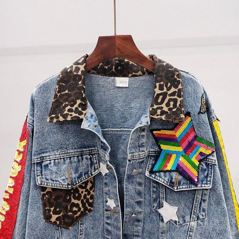 Loose Denim Jacket for Girls – High Street Party Jeans Coat 🌟👖