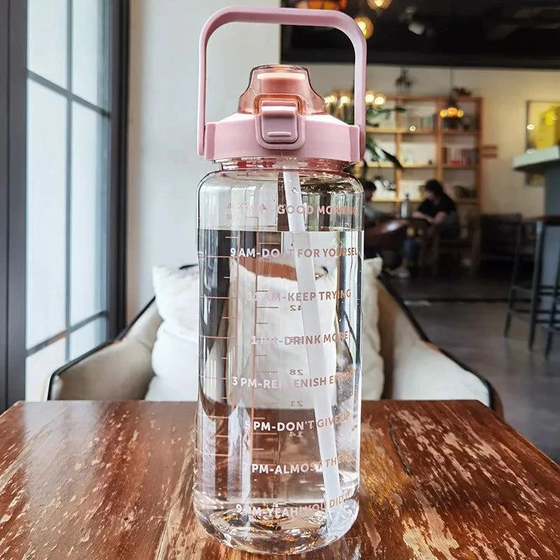 Shop All I Want Pink / 2L SHOP ALL I WANT Motivational Fancy Water Bottle 💧🏃